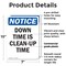 Signmission Down Time Is Clean-Up Time, 7 in W x Rectangle, Plastic OS-2PACK-NS-P-710-V-11539 - alternate 4